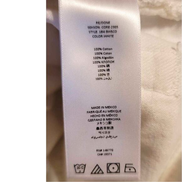 RE/DONE Originals 50s Cutoffs Button Fly Shorts White Plus 32 NEW - Picture 6 of 11